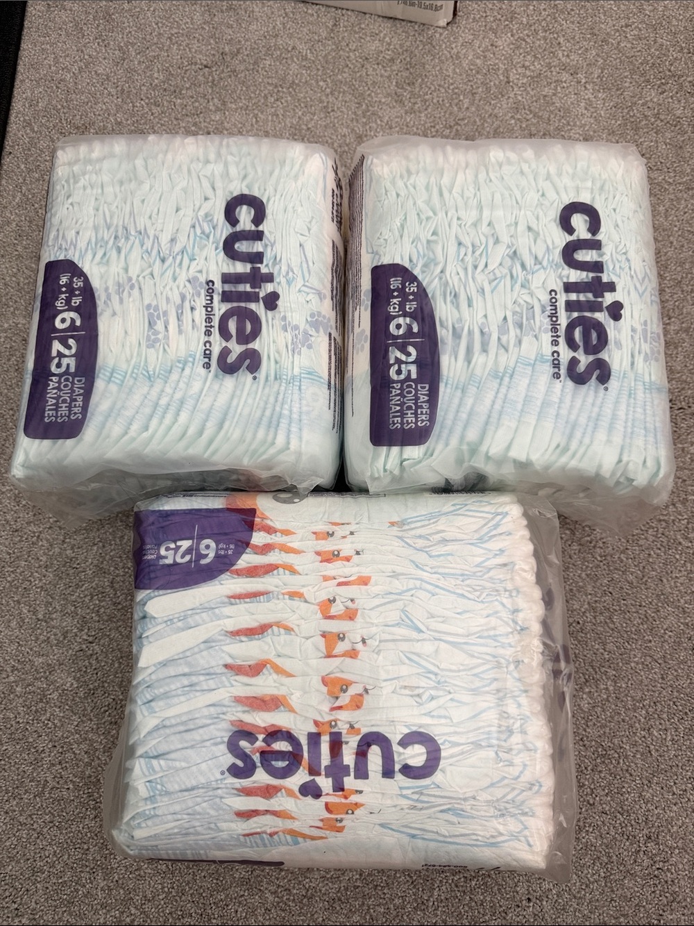 Complete Care Size 6 Baby Diapers - White (Pack of 3)